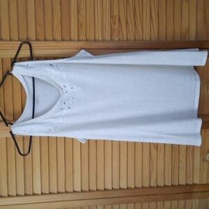 Lane Bryant Beige Cut Out Neckline Swing Tank Top Size 14/16